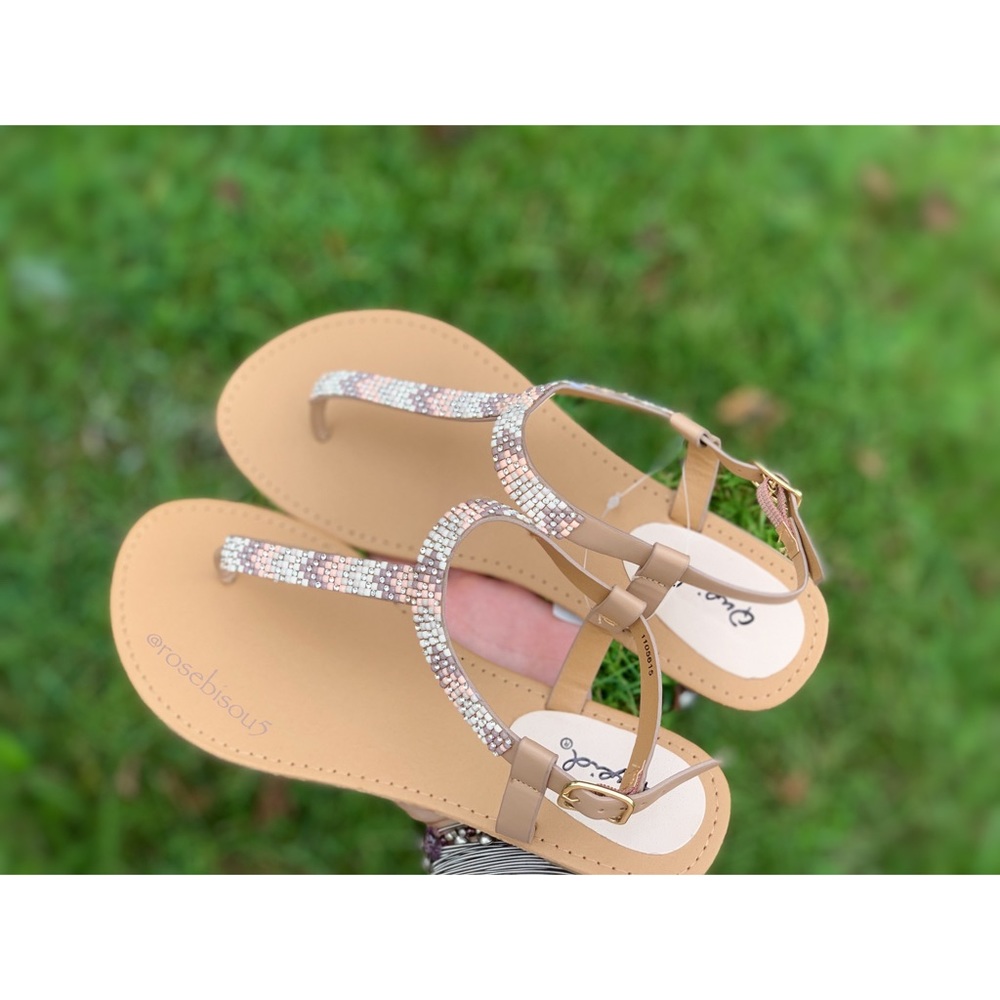 🔱QUPID Athena Embellished Greek Gladiator Sandals - Picture 4 of 5